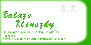 balazs klinszky business card